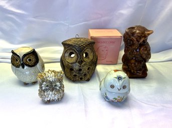 Grouping Of Vintage Owl Figurines