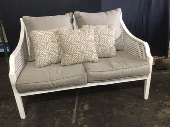 Grey Cushioned Patio Love Seat