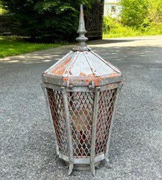 A Large Vintage Aluminum Post Lantern