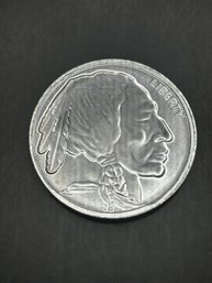 Beautiful ONE Troy Ounce .9999 Fine Silver Round Buffalo/Indian Head