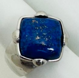 VINTAGE STERLING SILVER LAPIS STONE RING