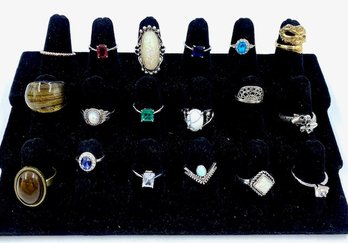 Grouping Of 18 Assorted Estate Rings - An Eclectic Mix