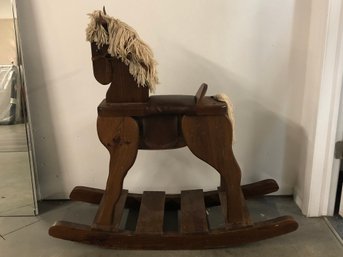 Vintage Wooden Rocking Horse