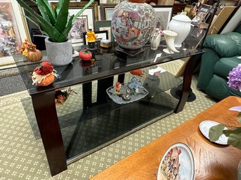 Smoked Glass Shelved Table