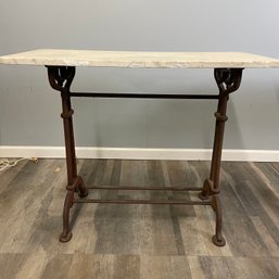 19th Century Marble And Cast Iron Bistro Or Garden Table 1 Of 2