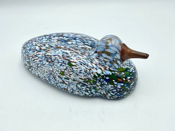 Large Vintage Bertil Vallien Studio Glass Boda Bird Sculpture By Kosta Boda
