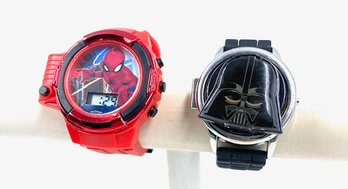 Marvel Spiderman Watch & Star Wars Darth Vader Watch