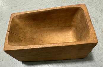 Amazing Antique Carved Solid Wood Sloped Square Bowl