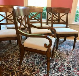 Set Of 8 BASSETT Furniture Dining Chairs!