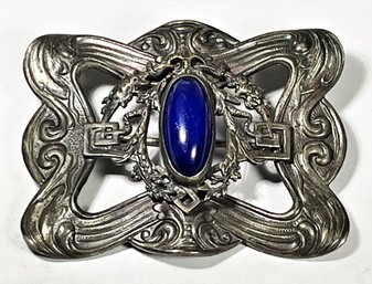 Large Antique Victorian Sash Pin Having Blue Stone