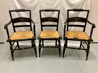 Trio Of Hitchcock - Nichols Stone Caned Chairs