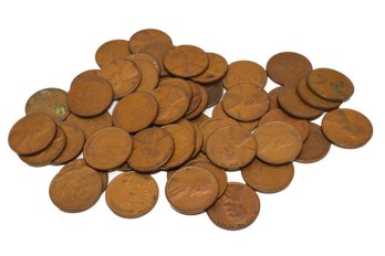 1936 Lincoln Wheat Cents No Mint Mark - 50 Coins Total