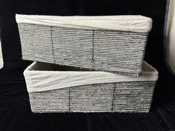 Grey Woven Storage Baskets