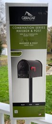 New In Box GIBRALTER INDUSTRIES Combination Mailbox & Post Black (read Description)