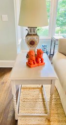 Sweet Vintage Painted Side Table With Spindle Legs