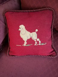 Embroidered Poodle Pillow