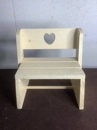 Childrens Heart Cut Out Wooden Bench/chair