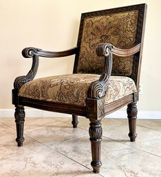 A Neoclassical Style Arm Chair In Tapestry Print