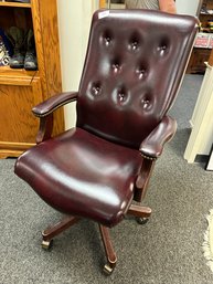 Burgandy Leather Office Chair