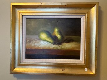 STILL LIFE OF PEARS IN LEMON GOLD FRAME