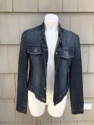 BCBG Max Azria Denim Jacket (Size Medium)