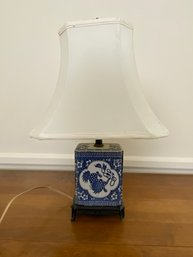 Blue Porcelain Foo Lion Lamp