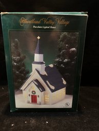 Heartland Valley Village Porcelain Lighted House Church