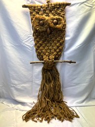 Macrame & Wood Bead Owl, 36'