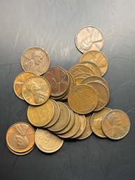 30 1940's, 1950's Wheat Pennies