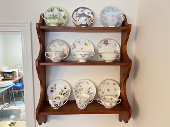 Shelf With English Teacups, Plus Additional Teacups And Corner Shelf