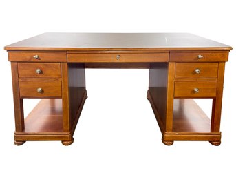 A Magnificent Maple Kneehole Desk With Unique Under Drawer Storage
