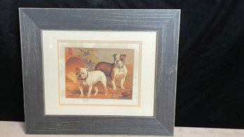 Double Matted And Framed Print Of Two Bulldogs