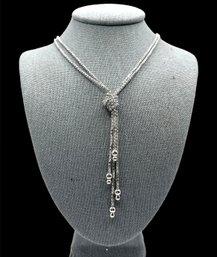 Beautiful Silpada Italian Sterling Silver Sparkly Two Strand Knotted Necklace