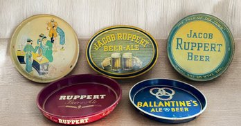 Five Vintage Beer Trays / Rupperts & Ballantine