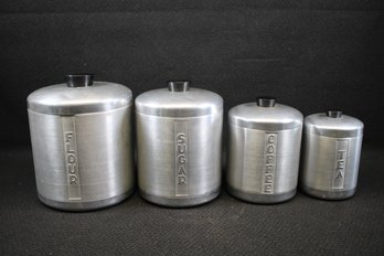 Mid Century Chrome Canister Set