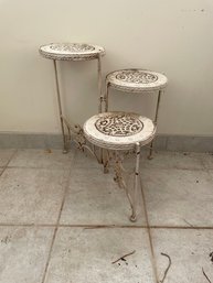 White Metal 3 Tier Plant Stand