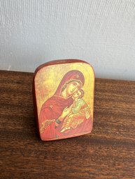 Virgin Mother & Child Icon On Wood