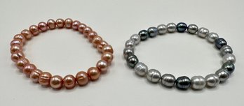 3 New Fresh Water Pearl Bracelets By Honora, 9 Inches, Elastic