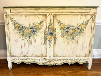 A Vintage Tole Painted Console Or Sideboard By Habersham Plantation