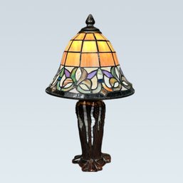 Beautiful Stained Glass Lamp With Mosaic Tile Base