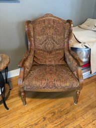 CARVED VICTORIAN STYLE CONTEMPORARY ARMCHAIR