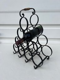 Mid-Century Welded Iron Minimalist Wine Rack