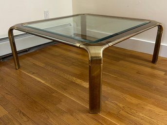 Solid Brass John Widdicomb For Mastercraft Coffee Table