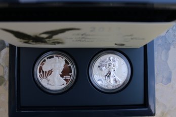 2012 Silver Eagle 2 Coin Set With Reverse Proof
