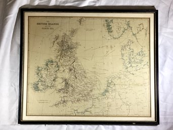 Antique Map Of The British Isles By Balbi '1847'