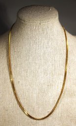 Very Fine Heavy Gold Over 925 Sterling Silver Curb Link Chain Necklace 18' Long