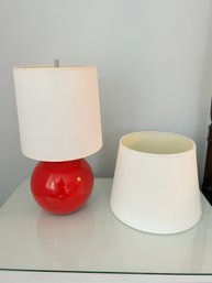 'The Land Of Nod' Red Lamp With Extra Lamp Shade