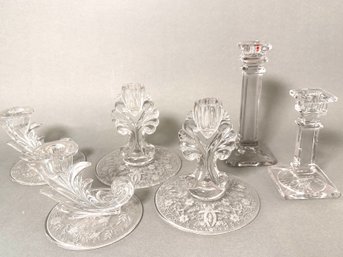 Collection Of Crystal CandleSticks