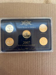 Beautiful 2007 State Quarter Collection Gold Plated In Case