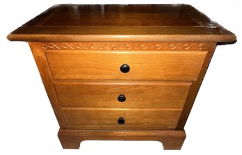 2 Drawer Wood Nightstand With Nice Detail